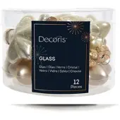 Kaemingk Decoris Ster Glas Emaille-Mat Parel 2x4.5x4cm