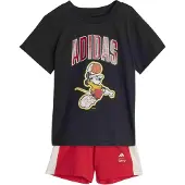 Adidas Trainingspak 'Disney Micky Maus' donkeroranje / robijnrood / zwart / wit
