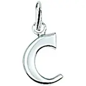 The Jewelry Collection Zilver Gerhodineerde Hanger letter C 1330001