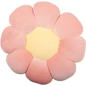 Clayre & Eef Sierkussen Bloem Ø 40x6 cm Roze Polyester