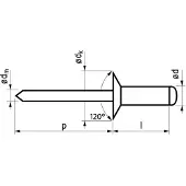 Master Popnagel Alu/Stl 1034 Vk 4X12Mm 500