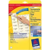 Avery Transparante verzendetiketten voor inkjet J4720-25 Permanent Permanent klevend A4 45,7 x 21,2 mm 25 Vellen à 48 Etiketten