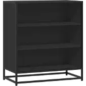 vidaXL Dressoir 68x35x76 cm bewerkt hout en metaal zwart