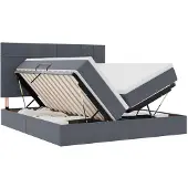 vidaXL LED opbergbed met matras Donkergrijs 200 x 200 cm Fluweel