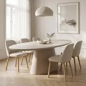 Giga Meubel Eettafel Cleo Ovaal Beige 240cm