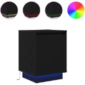 vidaXL Nachtkastje met LED-verlichting 38x34x50 cm zwart