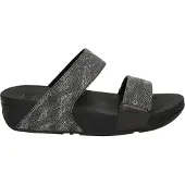FitFlop Women Lulu Slide Geo Glitz All Black-Schoenmaat 38