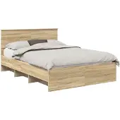 vidaXL Bedframe met hoofdeinde Sonoma Eik 140 x 200 cm Bewerkt hout