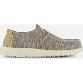 HeyDude Heren Sportschoenen Wally gevlochten grijs (44), Stof, Plat, Veters, Casual HD40003