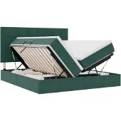 vidaXL LED opbergbed met matras Donkergroen 180 x 200 cm Fluweel