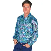 Coppens Heren disco blouse turqoise | Maat S