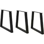 vidaXL Eettafelpoten 3 st V-vormig 80x(72-73,3) cm staal zwart