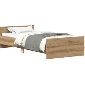 vidaXL bedframes met hoofdeinde, Artisan-eikenhout, houtvezel