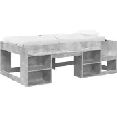 vidaXL Kinderbedframe met opbergruimte Betongrijs 98,5 x 200 cm