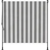 vidaXL Buitenzonwering Rolgordijn Antraciet en Wit 200 x 270 cm