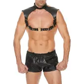 Erotic Treasure Heren Harnas met Halsband - Premium Leder - Zwart