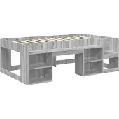 vidaXL Kinderbedframe met opbergruimte Grijs Sonoma 90 x 200 cm