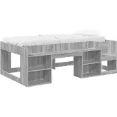 vidaXL Kinderbedframe met opbergruimte Grijs Sonoma 80 x 200 cm