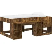 vidaXL Kinderbedframe met opbergruimte Gerookt eiken 80 x 160 cm