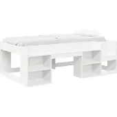 vidaXL Kinderbedframe met opbergruimte Wit 98,5 x 200 cm Bewerkt hout