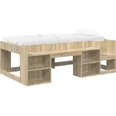 vidaXL Kinderbedframe met opbergruimte Sonoma Eiken 98,5 x 200 cm