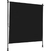 vidaXL Buitenzonwering Rolgordijn Zwart 150 x 270 cm