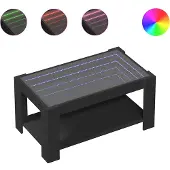 vidaXL LED-salontafel, zwart, 93x53x45 cm, houtvezel
