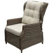 AVH-Collectie Ibiza lounge tuinstoel verstelbaar bruin wicker | naturel mixed weave kussens