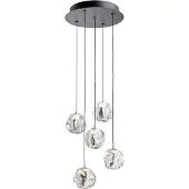 Loom Design Hanglamp Ice Ball, dimbaar, chroom / zilver, Woon-/ Eetkamer, Kunststof, Modern