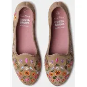 Toni pons Suède ballerina-jurk voor dames met geborduurde bloemen | PERALADA