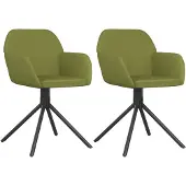 vidaXL Eetkamerstoelen draaibaar 2 st fluweel lichtgroen