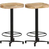 vidaXL Barkrukken 2 st 66 cm massief mangohout