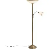 QAZQA Klassieke vloerlamp brons met opaalglas 2-lichts - Katarina