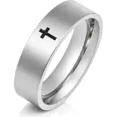 LGT JWLS Stalen mannen ring LGT Jewels Zwart Kruis-22mm