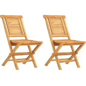 vidaXL Tuinstoelen inklapbaar 2 st 47x63x90 cm massief teakhout