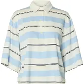 Selected Shirt ivoor / hemelsblauw / zwart