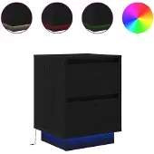 vidaXL Nachtkastjes met LED-verlichting 2 st 38x34x50 cm zwart