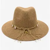 HS Strohoed Cowboy met Schelpenband - Meerdere Kleuren - Tan