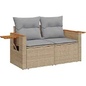 vidaXL Tuinbank Set 11 st Beige poly rattan