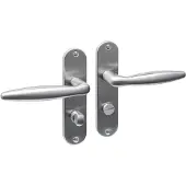Intersteel deurklink Jupiter basic op ovaal schild 185x41mm WC63/8 mm rvs