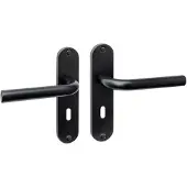 Intersteel Deurkruk Luzern basic op schild ovaal 185x41mm sleutelgat 56mm mat zwart
