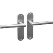 Intersteel deurklink Jura basic op ovaal schild 185x41mm blind rvs