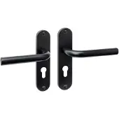 Intersteel Deurkruk Luzern basic op schild ovaal 185x41mm profielcilinder 55mm mat zwart
