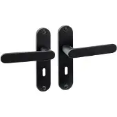 Intersteel Deurkruk Sora basic op schild ovaal 185x41mm sleutelgat 56mm mat zwart