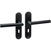 Intersteel Deurkruk Jura basic op schild ovaal 185x41mm sleutelgat 56mm mat zwart