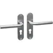 Intersteel deurklink Luzern basic op ovaal schild 185x41mm PC55 rvs