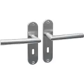 Intersteel deurklink Jura basic op ovaal schild 185x41mm SL56 rvs