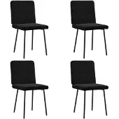 vidaXL Eetkamerstoelen 4 st fluweel zwart