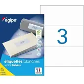 Agipa Universele etiketten, 210 x 99 mm, wit, rechthoekig