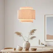 LumenXL Hanglamp Tressa met geribbelde stoffen kap - Beige